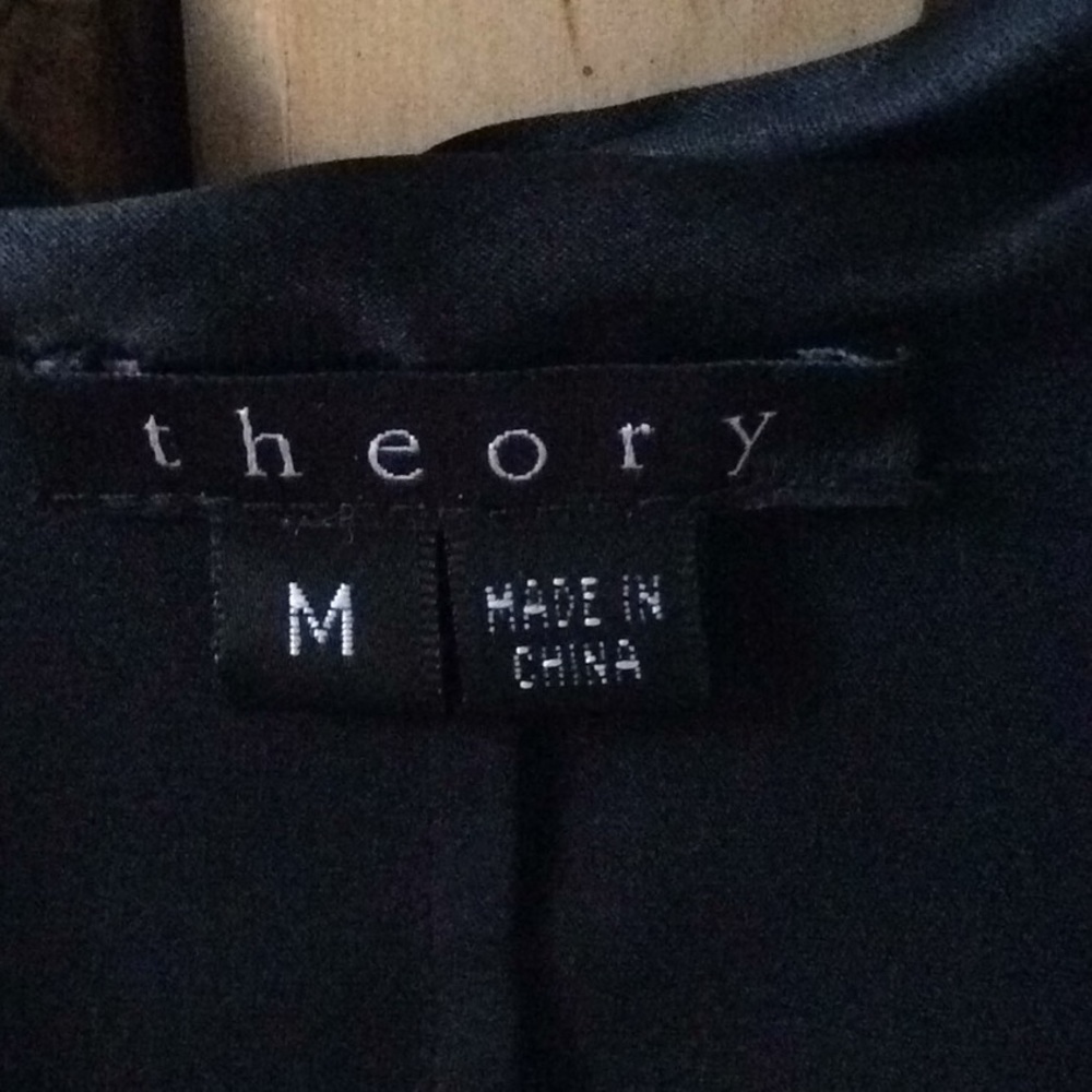 Theory Black Silk and Spandex Blouse - Medium - Picture 3 of 6
